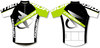 Tricou MERIDA 2012 scurt verde/alb/negru, fermoar lung 740122-250