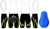 Pantaloni MERIDA 2012 scurt 740596-264 negru dungă verde, cu bretele, logo Merida alb