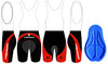 Pantalon MERIDA 2012 scurt negru, dungă roşie, bretele, logo Merida alb - 740596-265